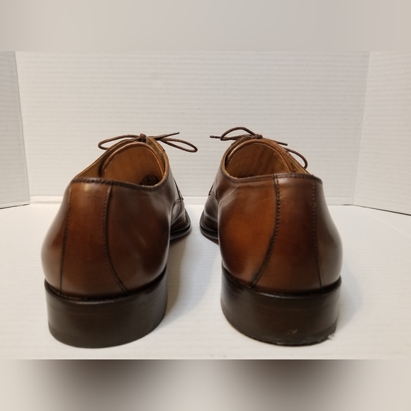 Paul Fredrick Mens Italian Leather Woven Oxford/Derby - Picture 5 of 8